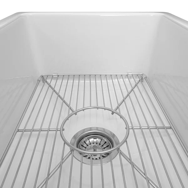 ZLINE Venice 24 inch Farmhouse Reversible Fireclay Sink in White Gloss, FRC5120-WH-24