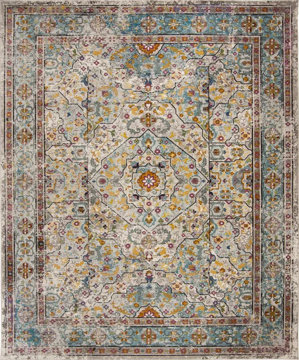 Safavieh Aria ARA199C 6&5x22 x 6&5x22 Round Cream - Blue Area Rug