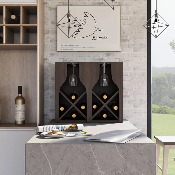 Furniture of America Aniya Rustic Wine Rack - Reclaimed Oak