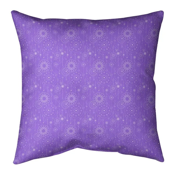 Astrology Pattern Throw Pillow - 20 x 20 - Pink - Cotton