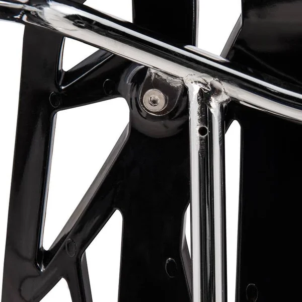 LeisureMod Modern Asbury Dining Chair with Chromed Legs, Black, Set of 2