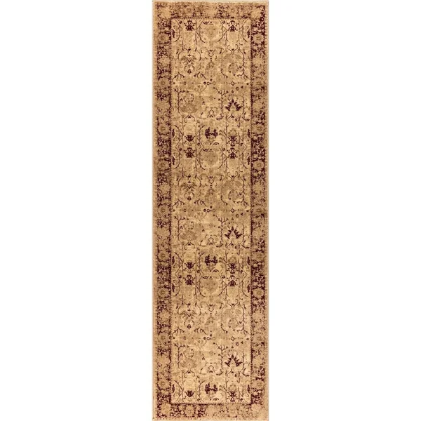 Gad Enduring Collection Victorian Red Cream Transitional Area Rug - 5&3x22 x 7&7x22