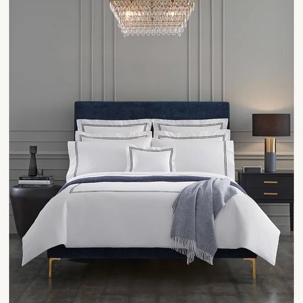 Sferra Grande Hotel Duvet COVER, Twin - White/Silver