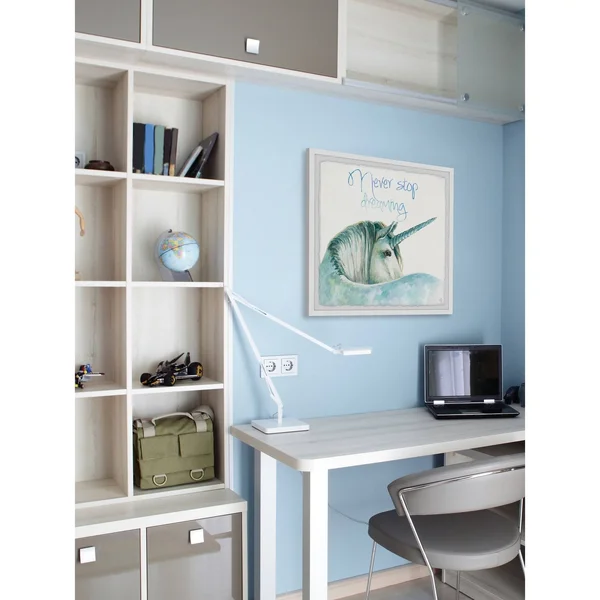 Marmont Hill Blue Unicorn Dreams II Framed Wall Art, Size: 32 x 32