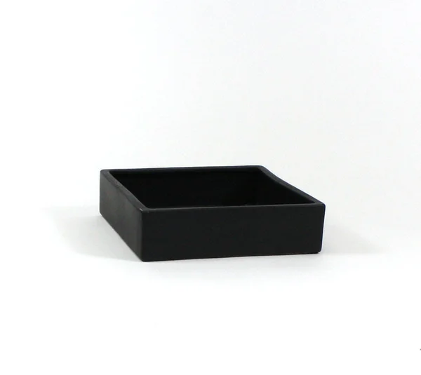 WGV International Low Square Ceramic Block Table Vase, Black