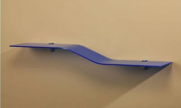 Wallscapes Blue 40-in L x 8-in D Glass Bracket Shelf - GLWAVEBLKIT