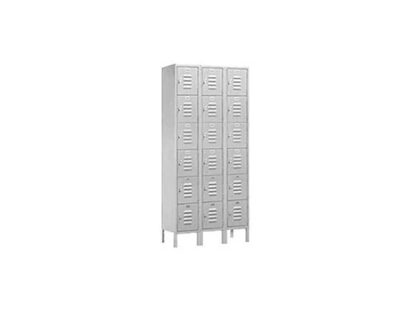 Salsbury Industries Six Tier Box-Gray-Standard Metal Locker 6 Feet x 18 Inches