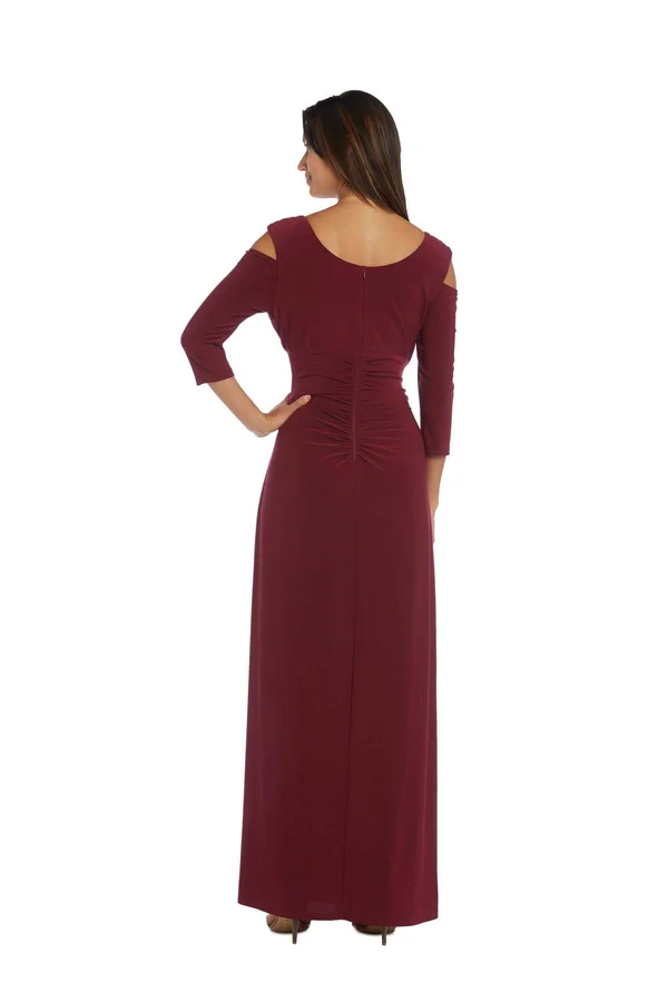 Ru0026M Richards Women's Empire Waist Cold Shoulder Dress with Sleeves 6 - Coal