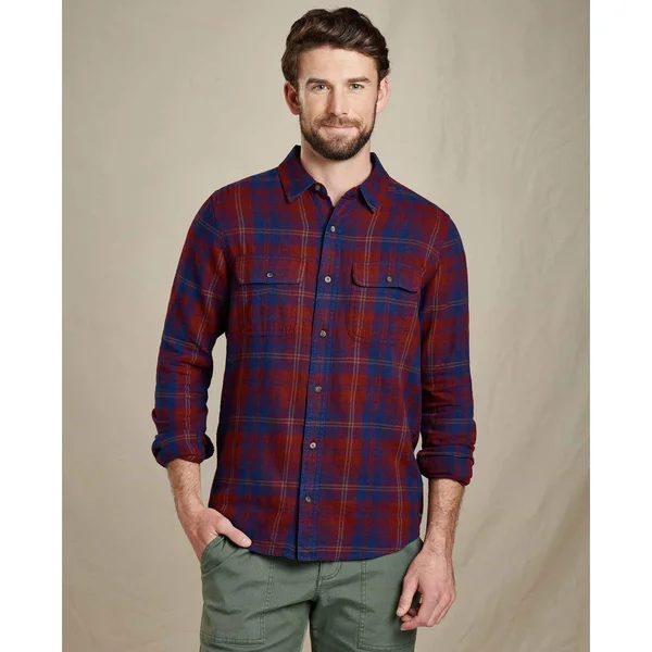 Toadu0026Co Indigo Flannel Slim Long Sleeve Shirt Men's Clothing Port : XL