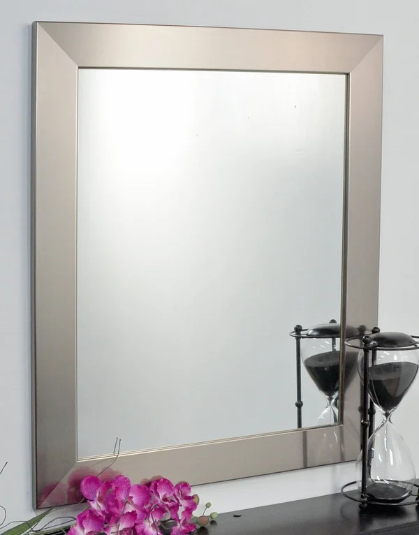 BrandtWorks Modern Silver Wall Mirror (36x22 x 32x22)