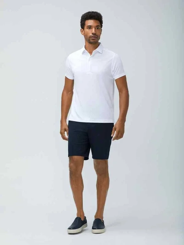 Ministry of Supply White M&s Apollo Performance Short Sleeve Polo - US Medium