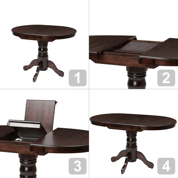 CorLiving Extendable Oval Pedestal Dining Table, Cappuccino