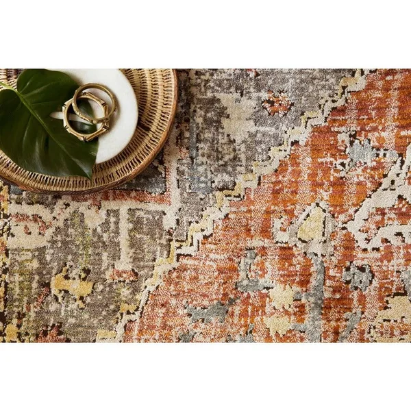 Alexander Home Genova Distressed Medallion Persian Area Rug - Berry/Sunrise 2&6x22 x 4&