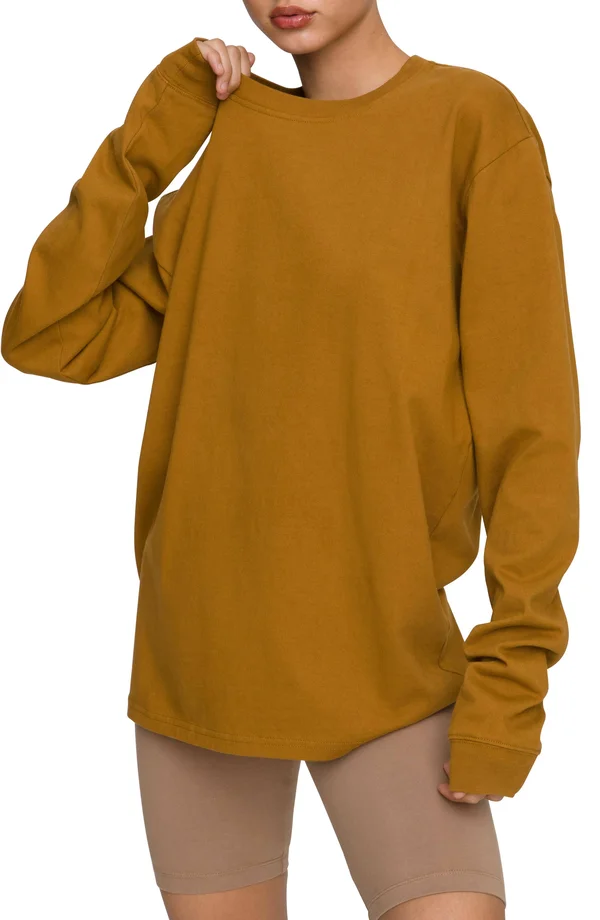 Plus Size Women's Good American Long Sleeve Crewneck T-Shirt