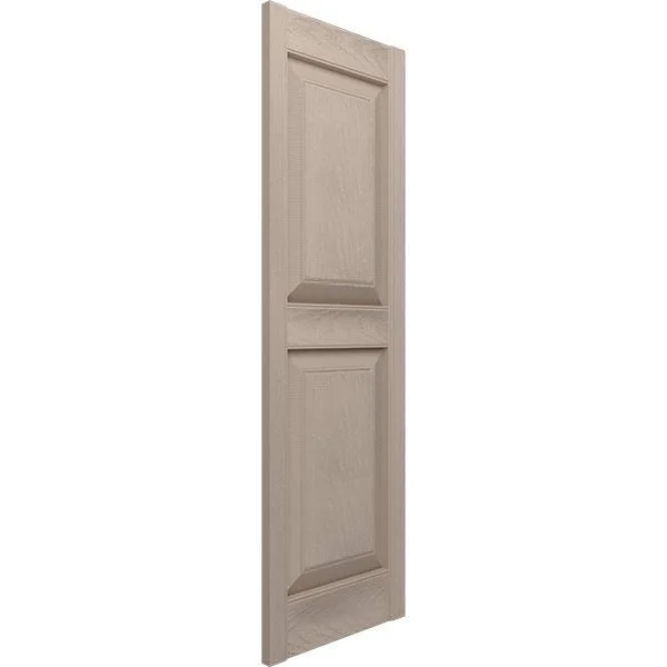 14 3/4x22W x 75x22H Lifetime Vinyl - Standard Two Equal Panels, Raised Panel Shutters, w/Installation Shutter-Lok&s & Matchin
