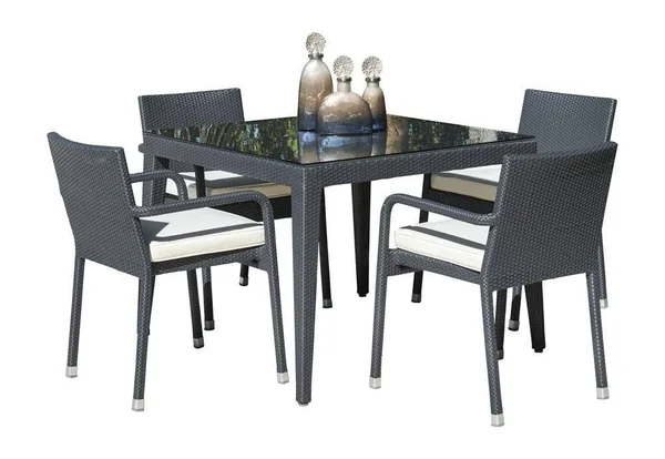 Panama Jack Onyx Square Table w/Glass