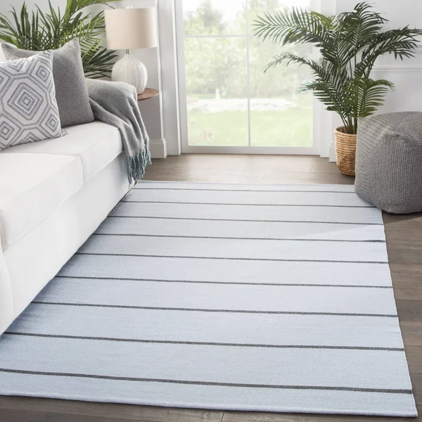 Lowe&s Sundry 9 x 12 Blue/Ivory Indoor/Outdoor Stripe Coastal Handcrafted Area Rug - BRG143127