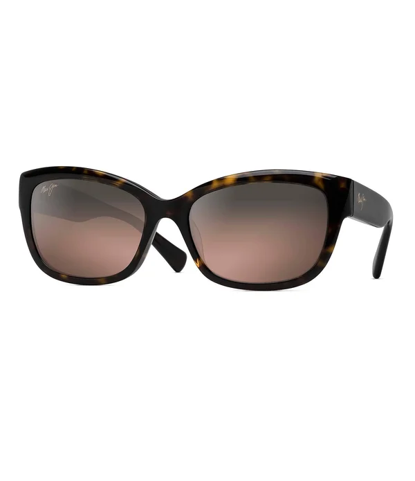 Maui Jim Plumeria Sunglasses Black with Crystal, Blue Hawaii