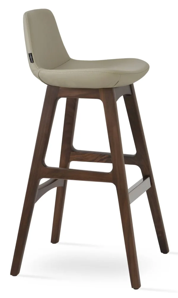 sohoConcept Pera 24x22 Bar Stool Leg Color: Beech Wood Walnut, Upholstery: PPM-Brown