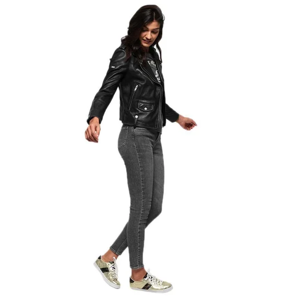 Superdry Rylee Leather Biker Jacket - Black