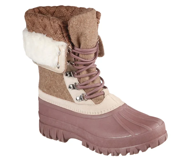Skechers Women's Windom Pretty Waterproof Duck Boot, Natural/Purple