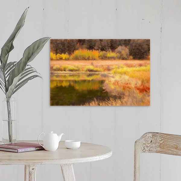 Autumn Pond - Canvas Wall Art, 24x16, Great Big Canvas