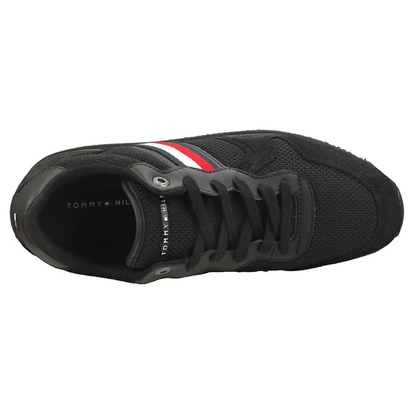 Tommy Hilfiger Iconic Material Mix Black White Red Mens Trainers - 8 UK