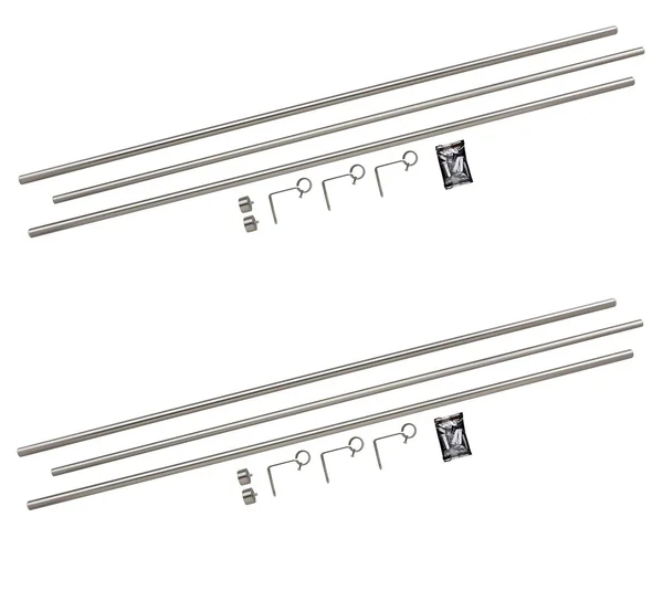Umbra Cappa Double Solutions Curtain Rod Set Finish: Nickel - Size: 3.5x22 H x 4x22 W x 145.5x22 D