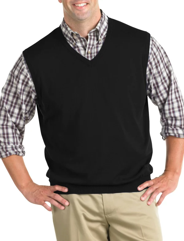 Big & Tall Harbor Bay V-Neck Sweater Vest, Men's, Size: 3XL, Black