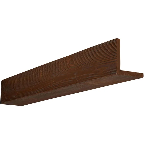 Ekena Millwork BMSD2C0060X040X096PE 6x22W x 4x22H x 8&L 2-Sided (L-beam) Sandblasted Endurathane Faux Wood Ceiling Beam, Natural
