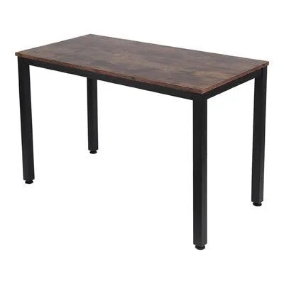 39x22 Desktop Computer Desk - Dining PC Table Simple Solid Color Metal Support Writing Study Gaming Home Brown Inbox Zero Color (