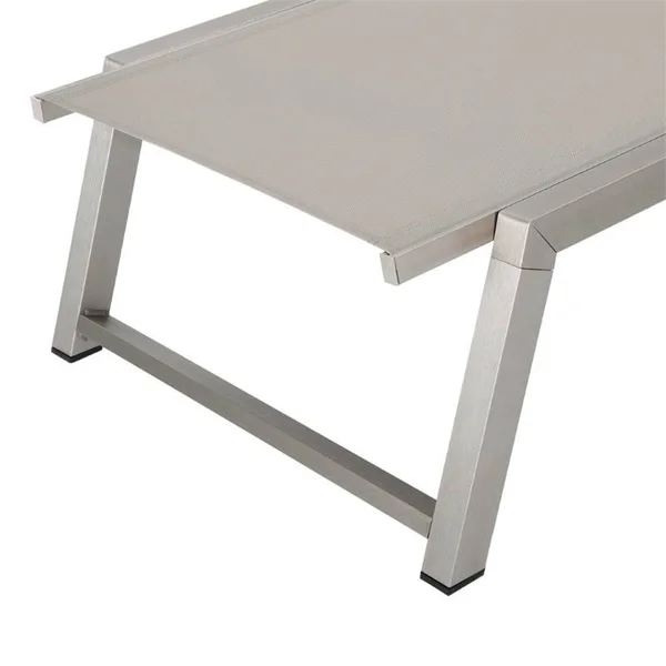 Noble House Myers Outdoor Aluminum Chaise Lounge in Gray (Set of 2)