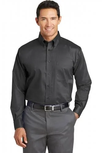12 Custom Red House Rh37 Men's Nailhead Non-Iron Button-Down Shirt - Black - M