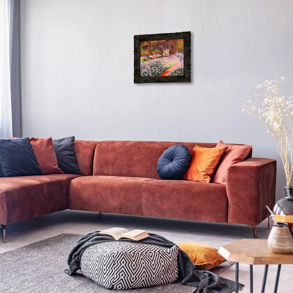 Overstock Art Artist&s Garden at Giverny with Feathered Ebony Frame - 11.24x22 x 13.24x22 in Multi at Nordstrom Rack