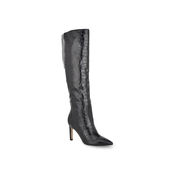 Nine West Women's Maxim Tall Stiletto Boots - Black Croco Leather