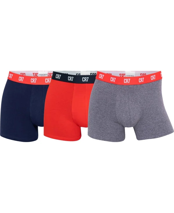 CR7 Cristiano Ronaldo Men's Basic Trunk, Pack of 3 - Multi - Size 2XL