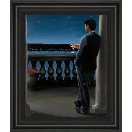 Classy Art Wholesalers Thinking of Her by James Wiens Framed Painting Print - Blue