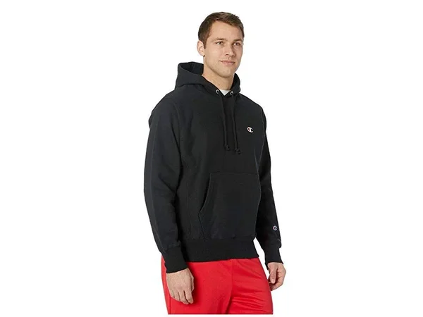 Champion Men's Life REVERSE Weave Pullover Hoodie - Black, M