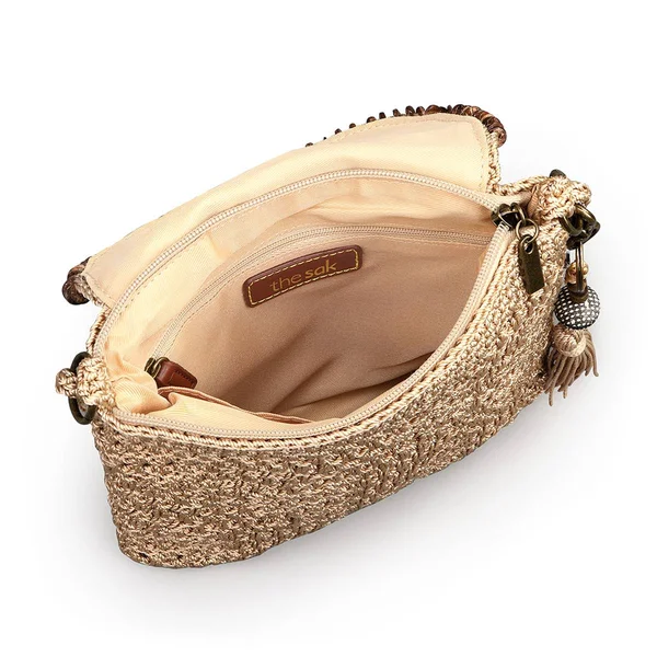 The Sak Sayulita Crochet Flap Crossbody Bamboo