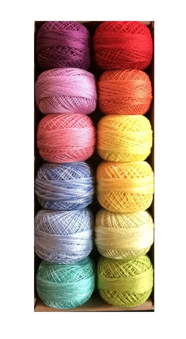 Valdani Pearl Cotton Ball Size 8 73yd Rainbow Light
