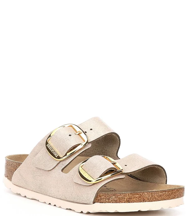 Women's Birkenstock Arizona Big Buckle Narrow Sandals - Washed Metallic Rose, 37