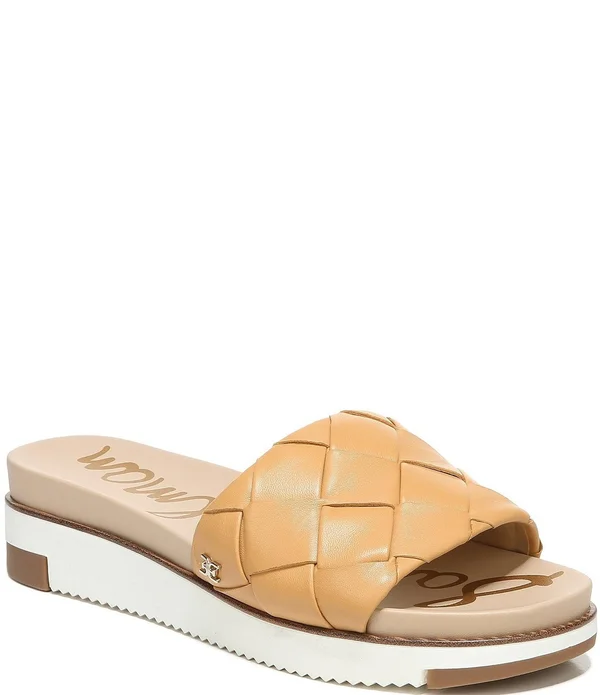 Sam Edelman Adaley Woven Slide Sandal Natural Sand Leather