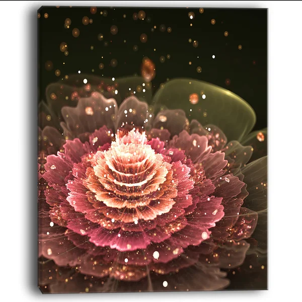 Fractal Abstract Pink Flower - Floral Art Canvas Print