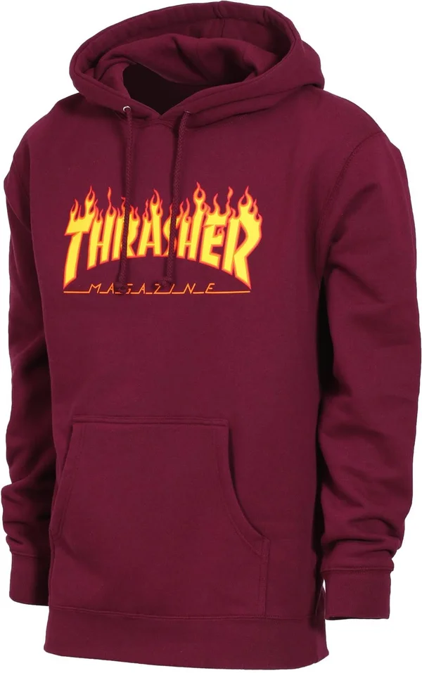 Thrasher Flame Hoodie - Maroon