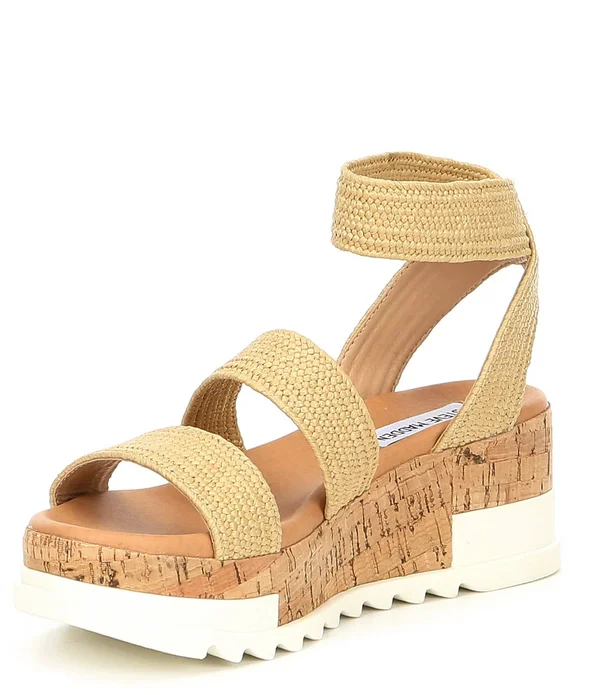 Steve Madden Womens Bandi Natural/Raffia Sandal - 7.5