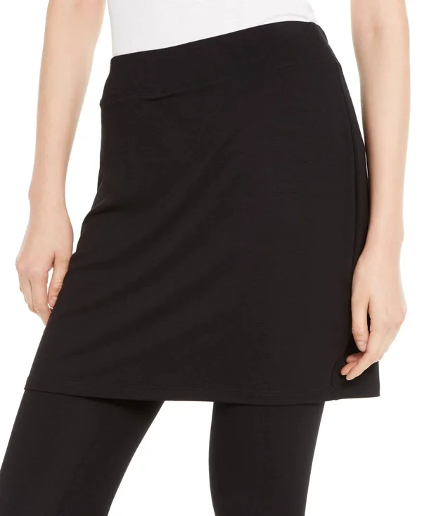 Eileen Fisher System Stretch Jersey Knit Skirted Leggings, Regular & Petite, Created for Macy&s - Charcoal