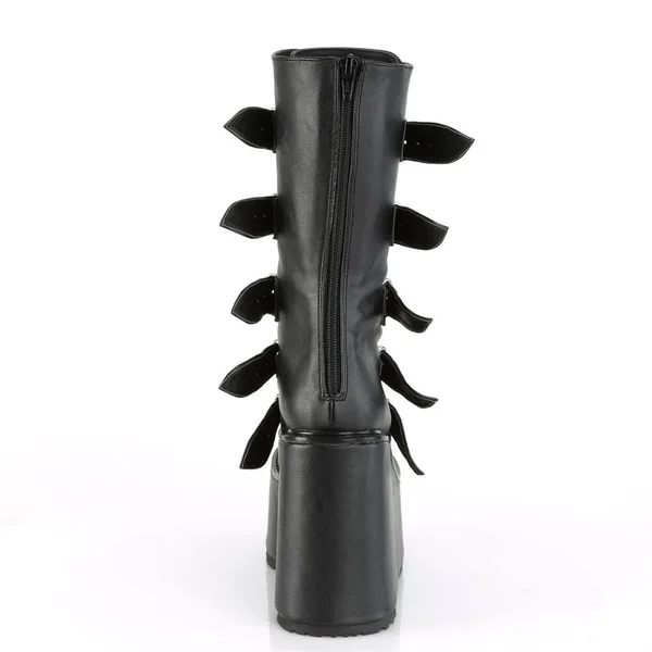 Women's Demonia Swing 230 Platform Mid-Calf Boot, Size: 7, Purple