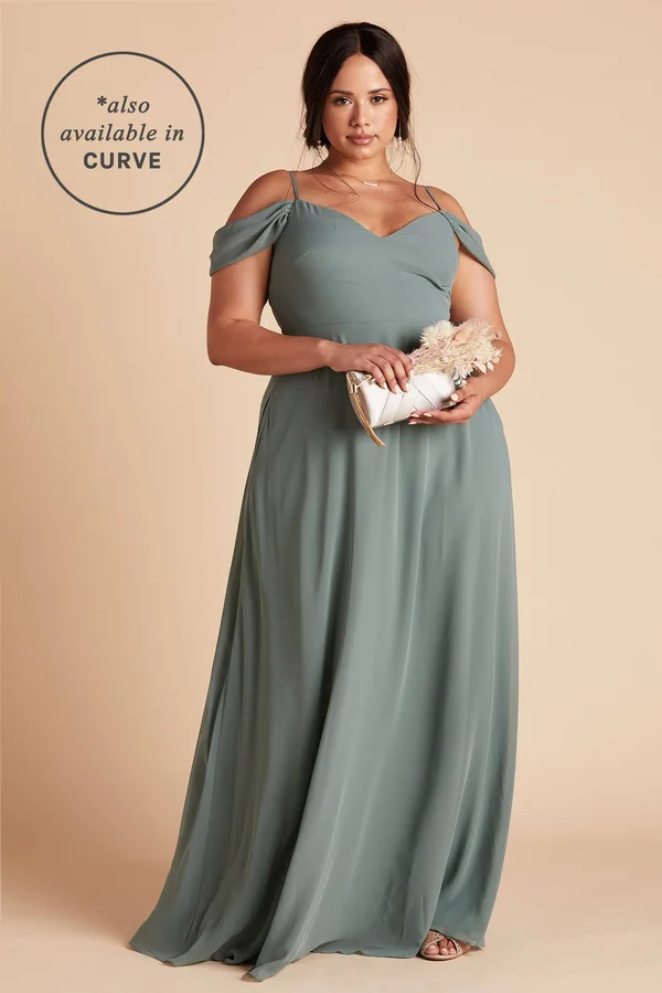 Birdy Grey Devin Convertible Chiffon Bridesmaid Dress in Sea Glass M - Sea Glass, No Slit
