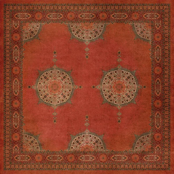 Spicher and Company Persian Bazaar Tabriz Amesha Vinyl Mat - 6&0x22x6&0x22 - Square