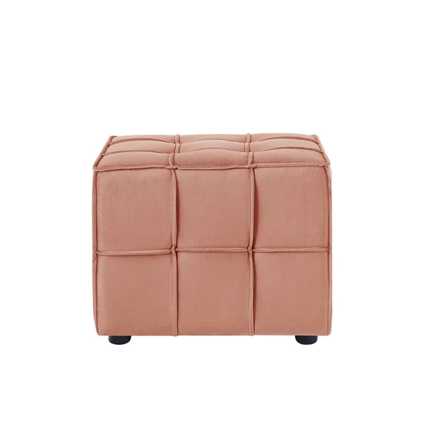 Loft Lyfe Nitudra Modern Blush Velvet Ottoman in Pink, LON114-02BH-LS
